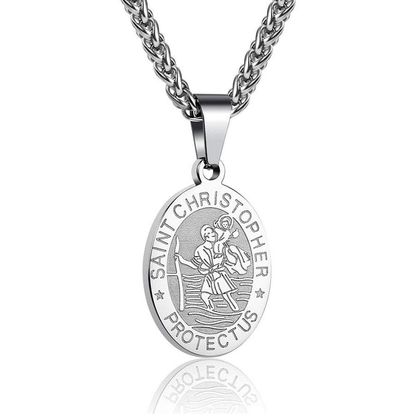 Saint Christopher Men's Medal Necklace