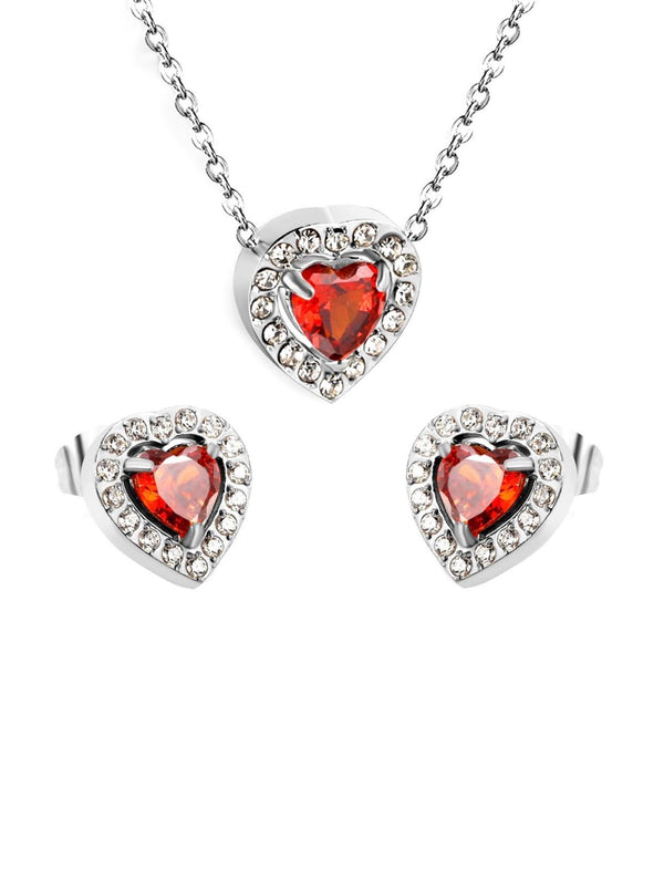 Heart Set with Earrings + Free Cross Necklace β Crimson Faith Collection