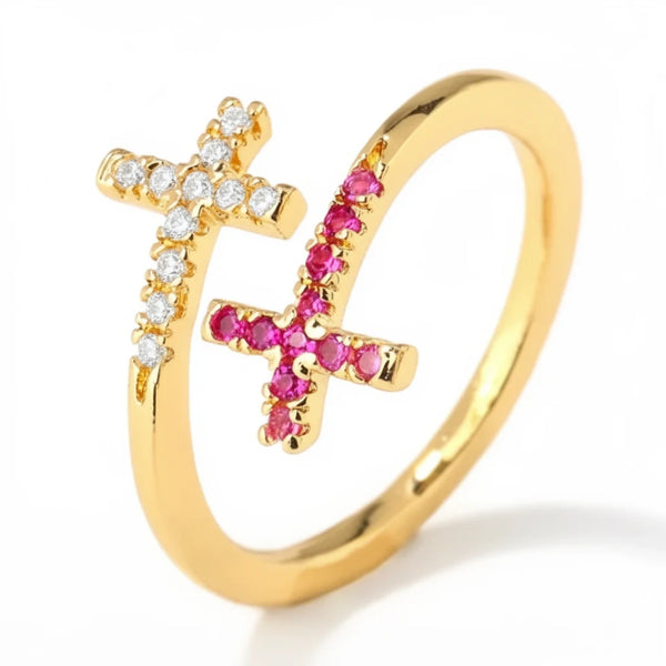 Double Cross Open Ring