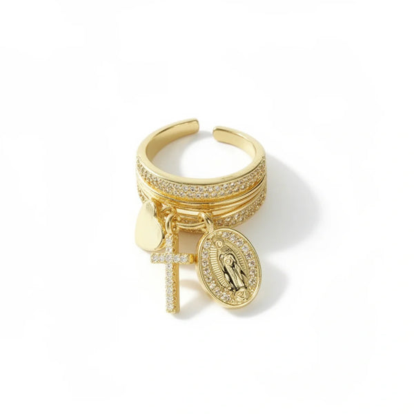 Guadalupe Triple Charm Ring