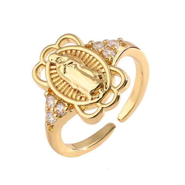 Guadalupe Flower Frame Ring