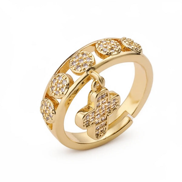 Scalloped Cross Medal Ring