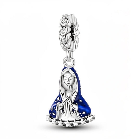 Praying Mary Blue Enamel Charm