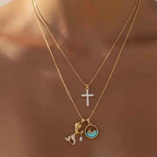 Ocean Muse & Cross Necklace Set