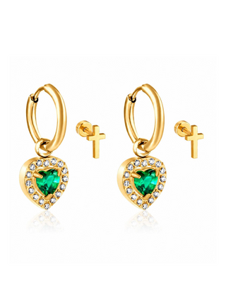 Grace & Glow Heart Earrings Set — Gold