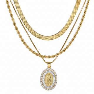 Our Lady of Guadalupe Layered Necklace Set