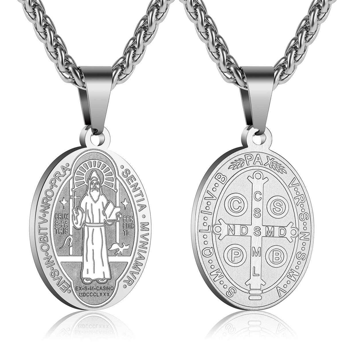 Saint Benedict Men's Medal Necklace