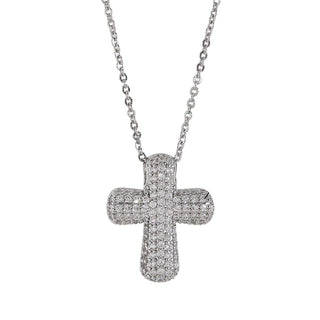 Sacred Hearts Reversible Cross Necklace in Silver