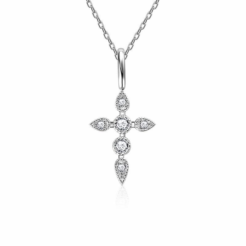Moissanite Diamond Cross Necklace