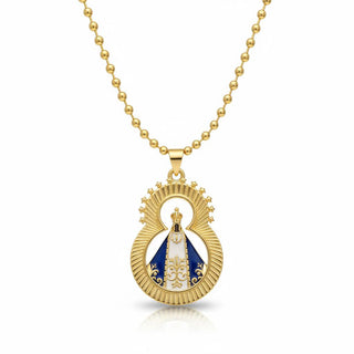 Aparecida Star Halo Enamel Medal Necklace