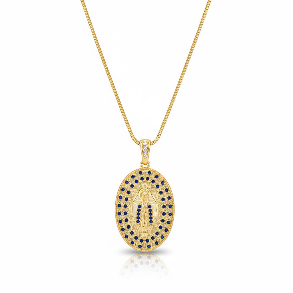 Aparecida Blue Constellation Medal Necklace