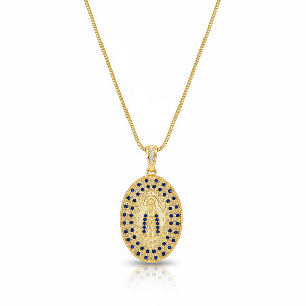 Aparecida Blue Constellation Medal Necklace