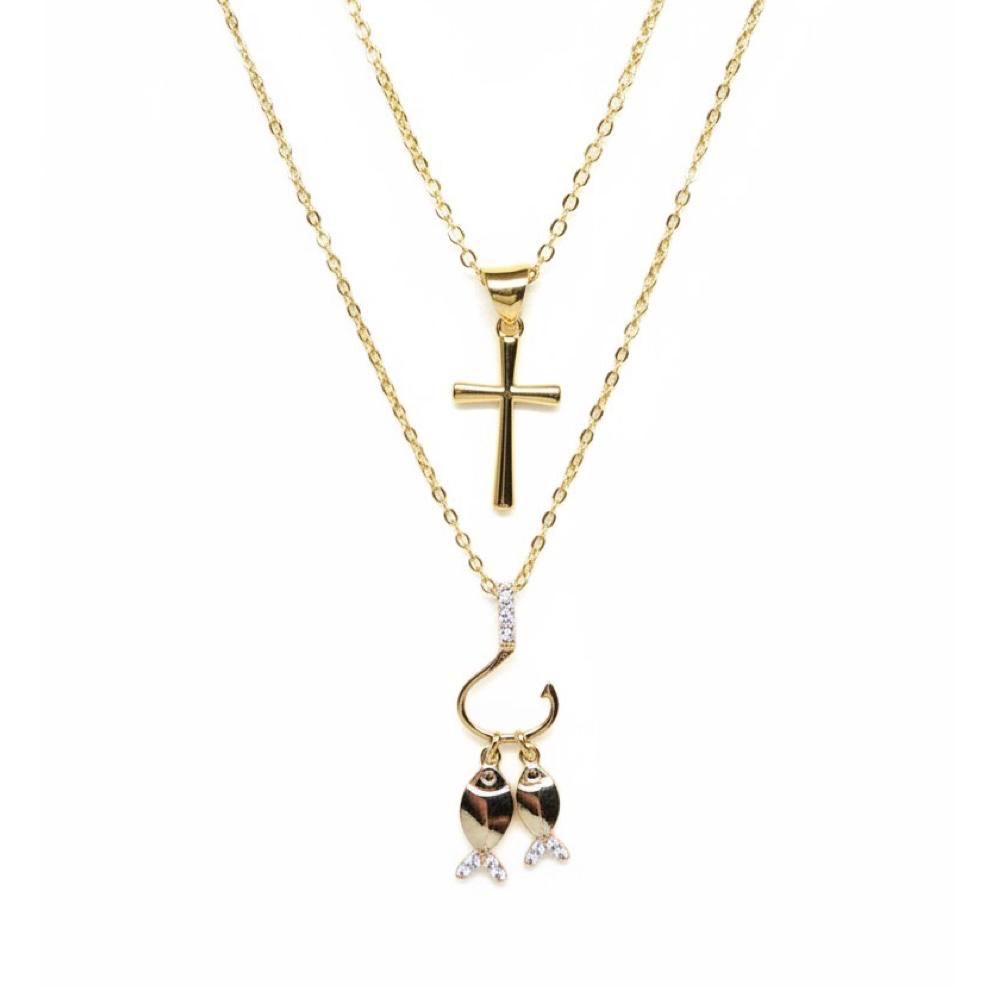 Fisherman's Faith Layered Necklace Set