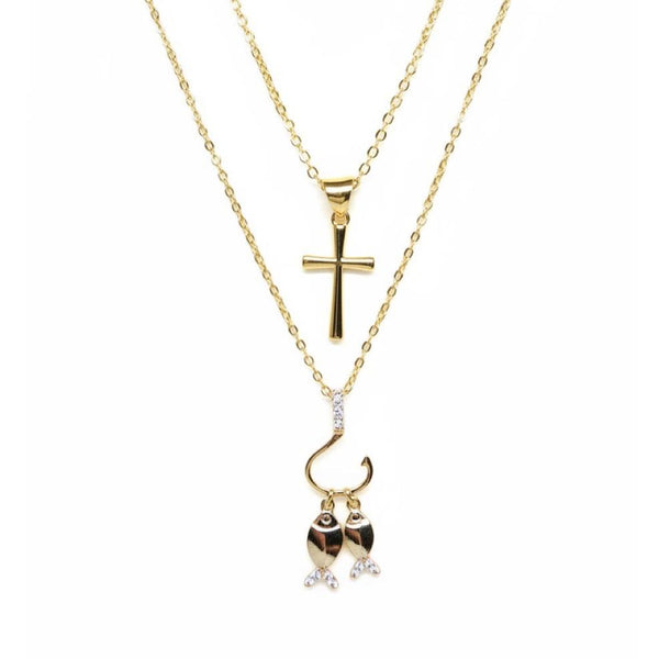 Fisherman's Faith Layered Necklace Set