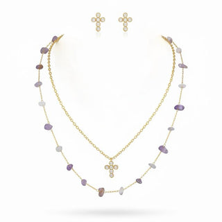 Amethyst Grace & Cross Jewelry Set