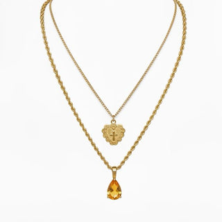 Devotion Heart & Citrine Necklace Set