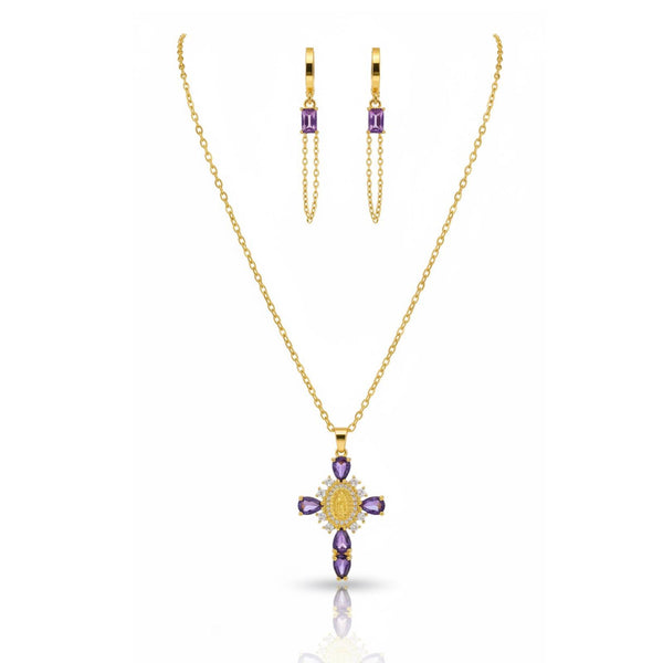 Violet Madonna Cross Set