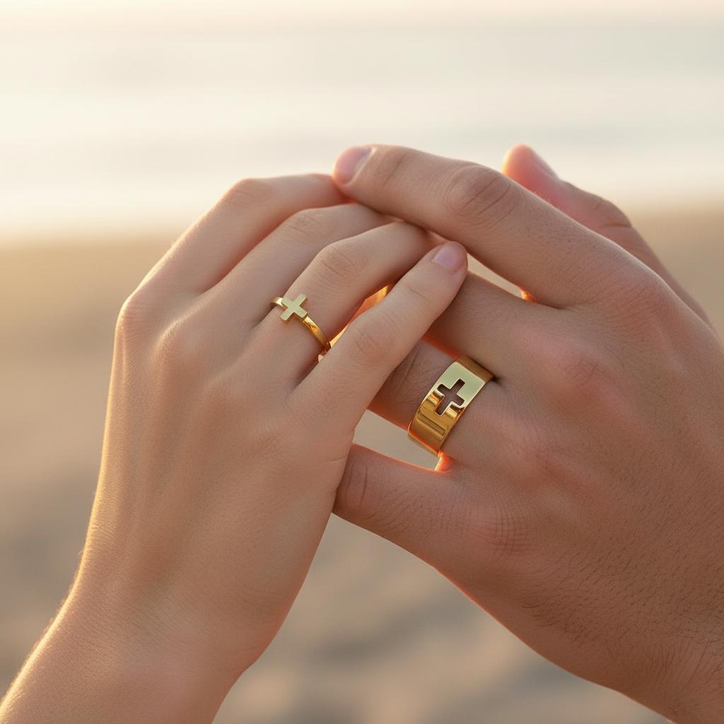 Together in Faith Ring Set - Gold