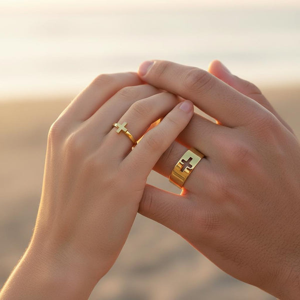 Together in Faith Ring Set - Gold