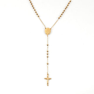Saint Benedict Gold Rosary Necklace
