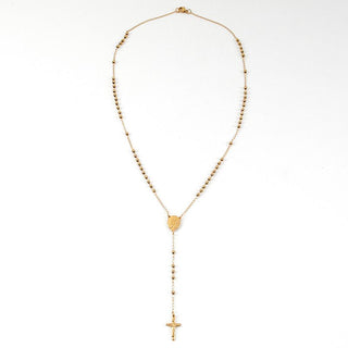 Saint Benedict Gold Rosary Necklace