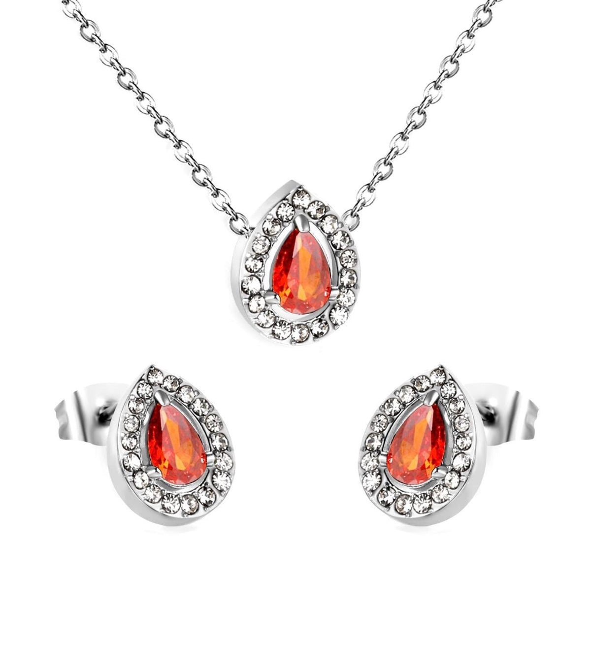 Teardrop Set with Earrings + Free Cross Necklace — Crimson Faith Collection