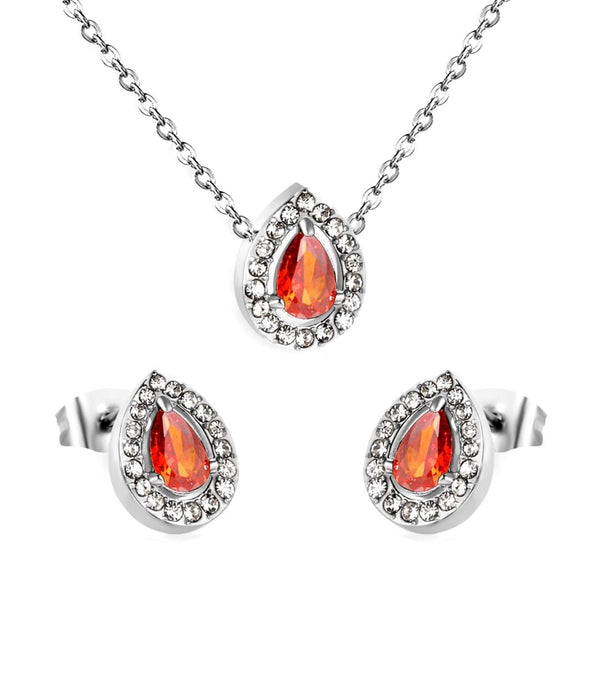 Teardrop Set with Earrings + Free Cross Necklace — Crimson Faith Collection