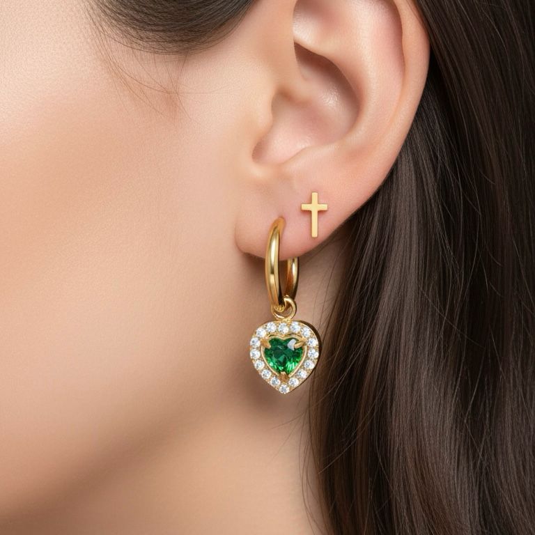 Grace & Glow Heart Earrings Set — Gold